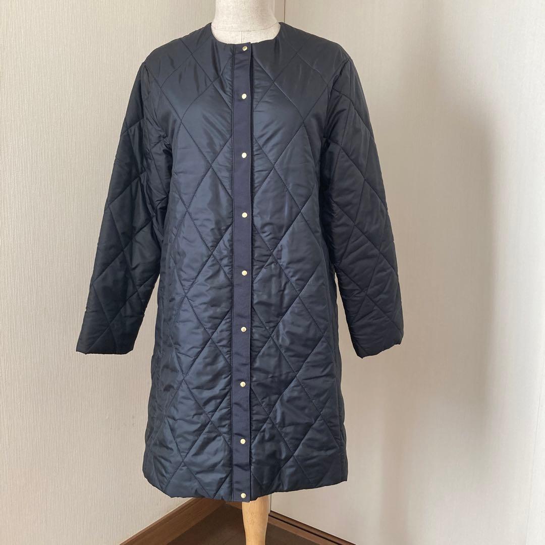J.PRESS 【洗える】高密度タフタキルティングロングコート　ネイビー　9