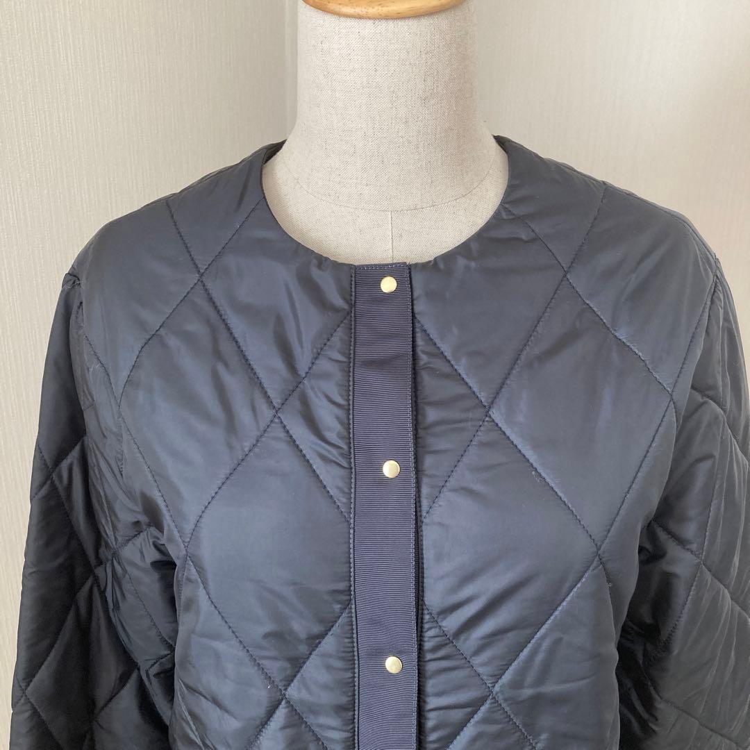 J.PRESS 【洗える】高密度タフタキルティングロングコート　ネイビー　9