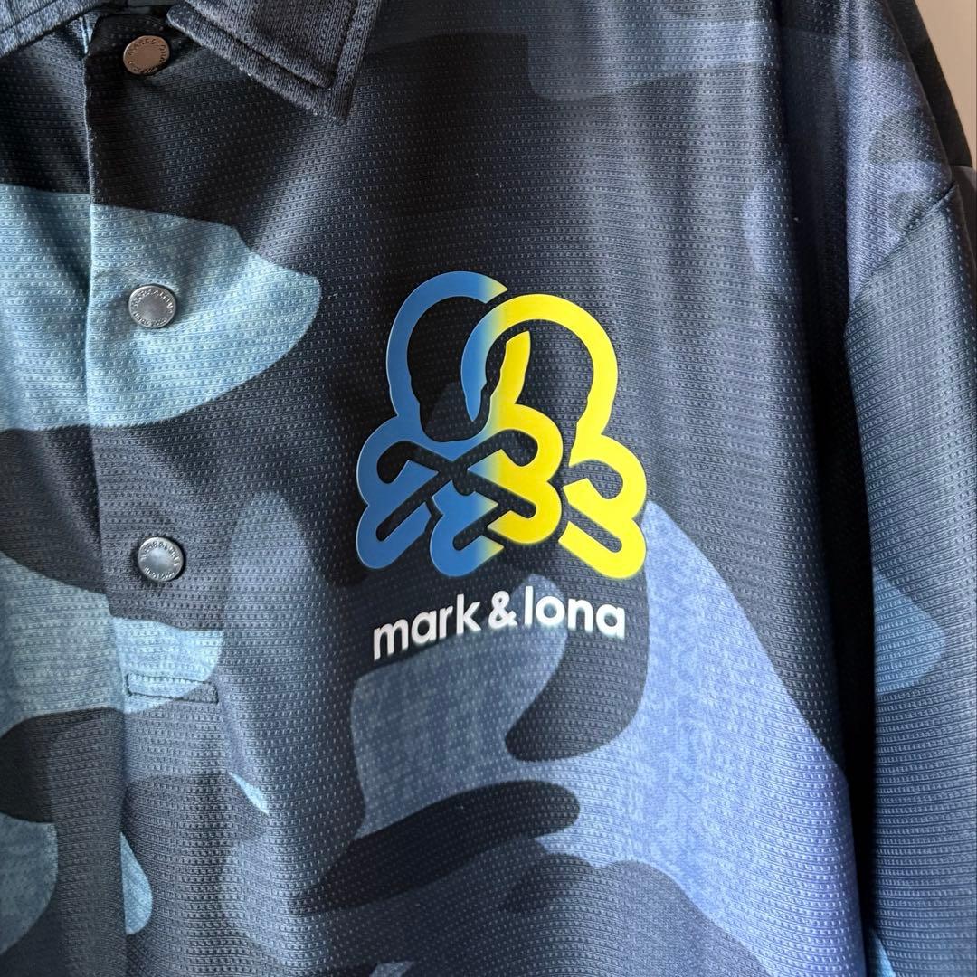 美品 ★ MARK&LONA ポロシャツ カモ マーク&ロナ 正規品 紺