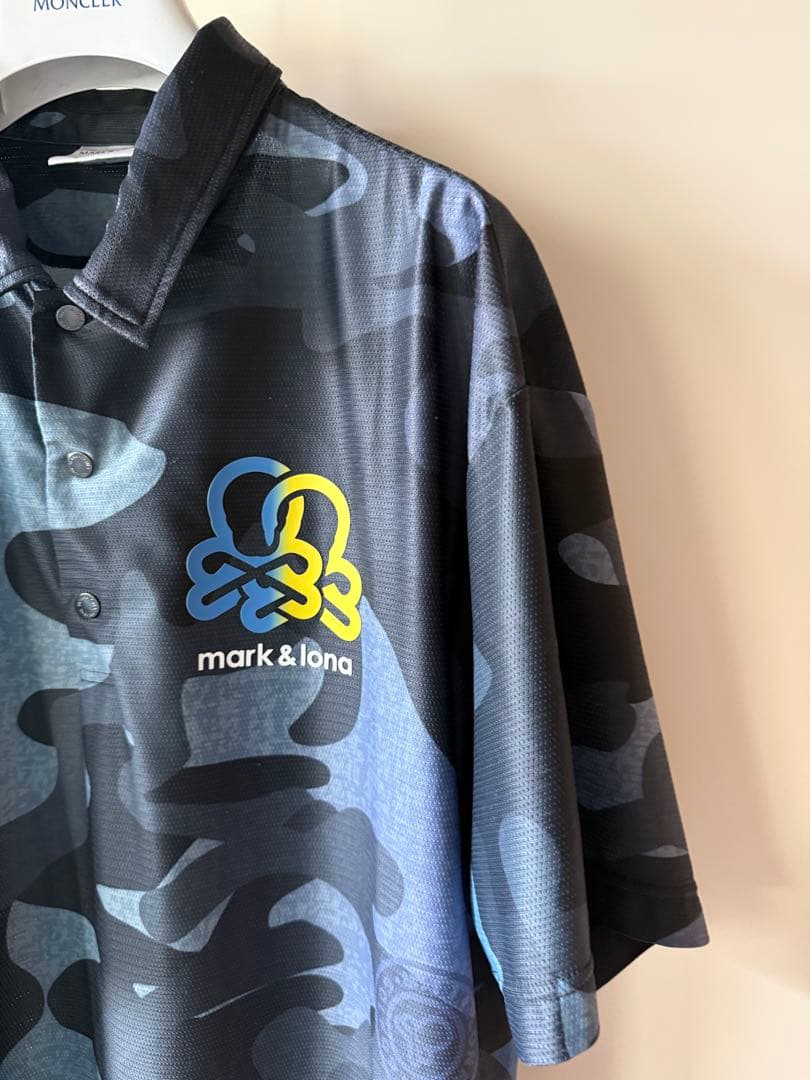 美品 ★ MARK&LONA ポロシャツ カモ マーク&ロナ 正規品 紺