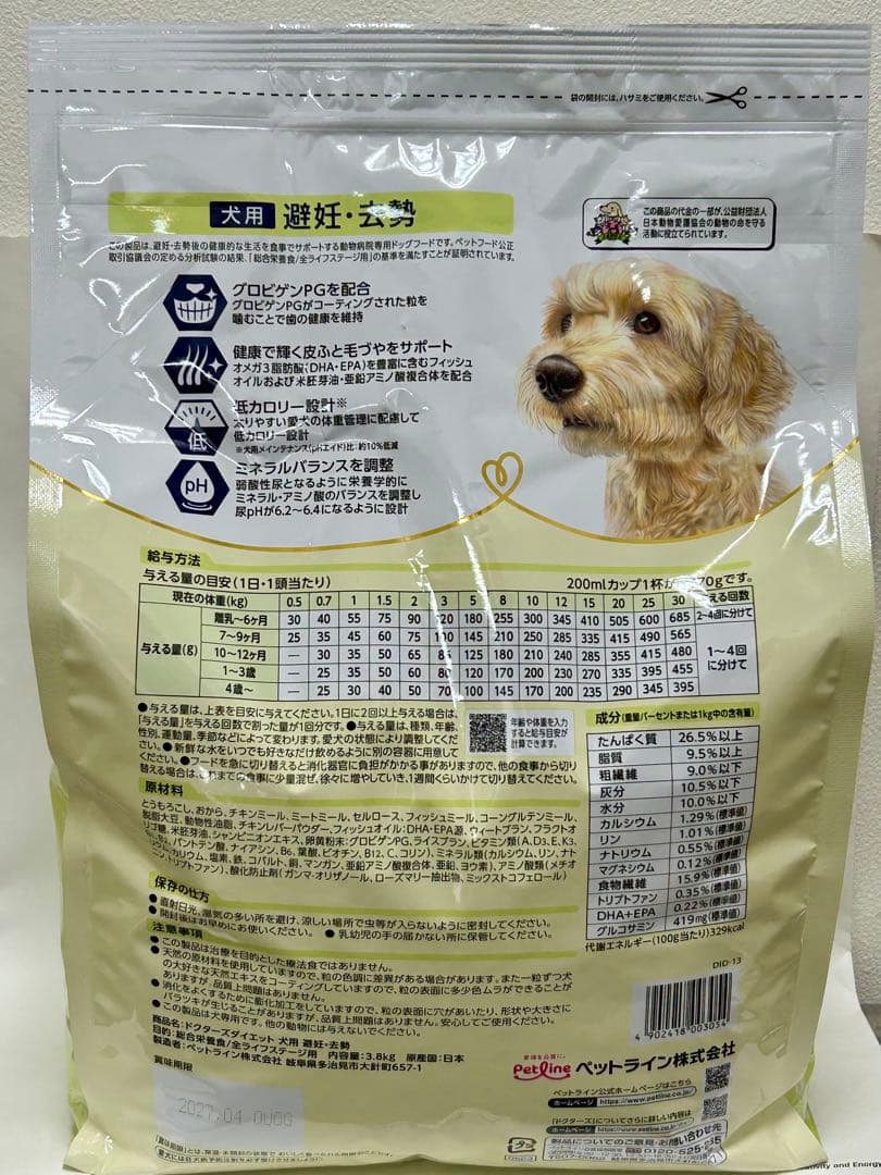 ももさん専用 ドクターズダイエット 避妊・去勢 犬用 3.8kg 1袋