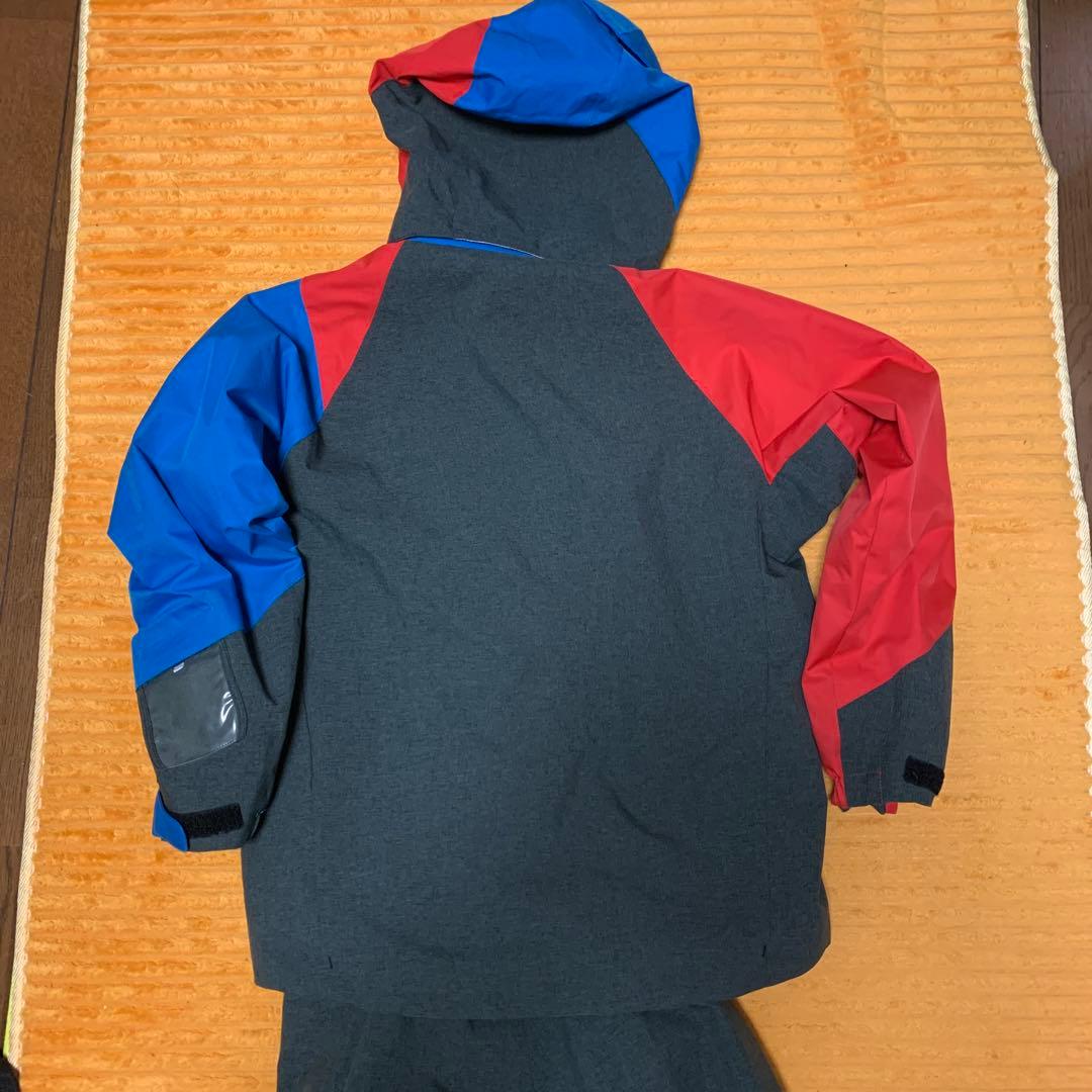 DESCENTE 150子ども用スキーウェア 赤/青/灰色