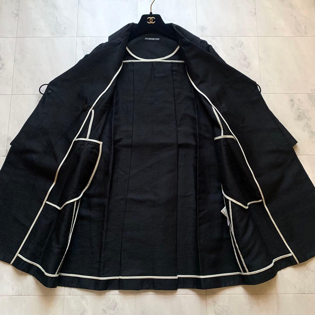 美品♡ヴィヴィアンタム チャイナ風 トレンチコート スプリングコート 黒 S