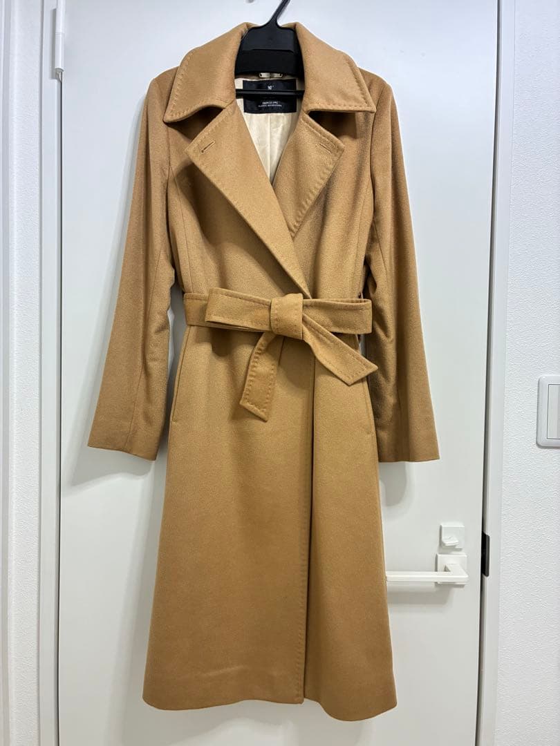 美品　キャメル 11号イネドINED カシミヤ100%ラップコート 高級 日本製