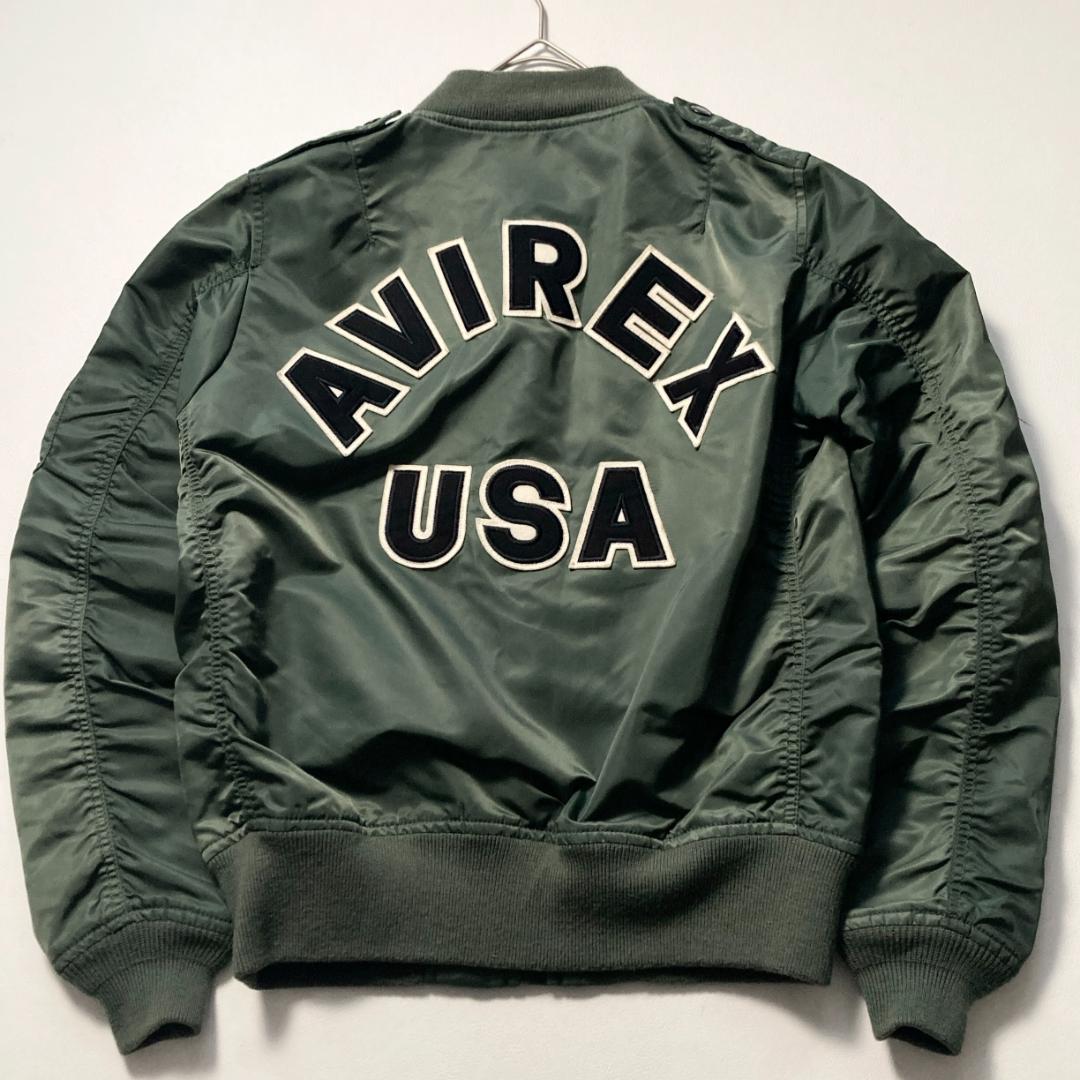 【み】AVIREX フライトジャケット L-2B USA ロゴワッペン