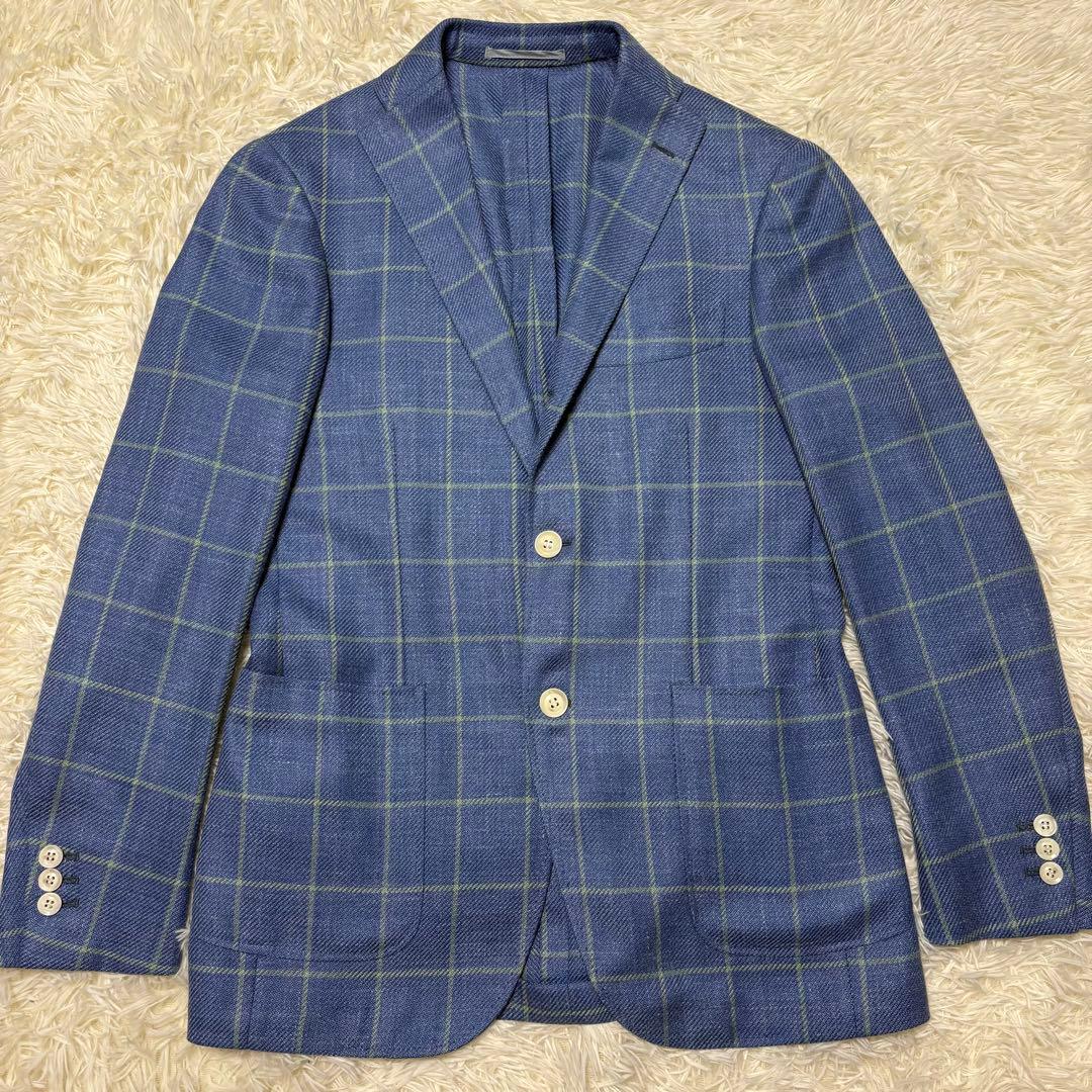 美品 Lサイズ リングジャケット リネン シルク テーラードジャケット 日本製