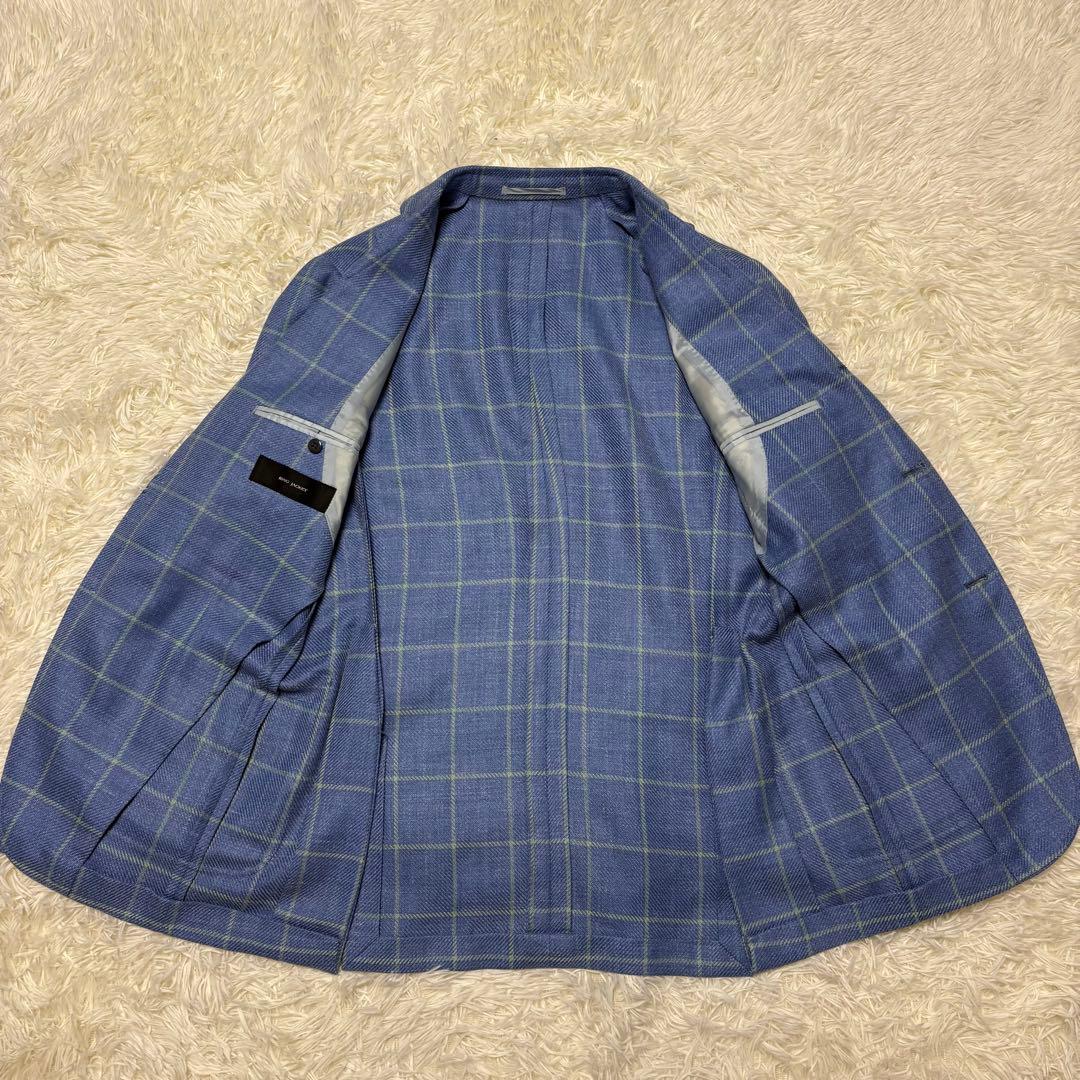 美品 Lサイズ リングジャケット リネン シルク テーラードジャケット 日本製