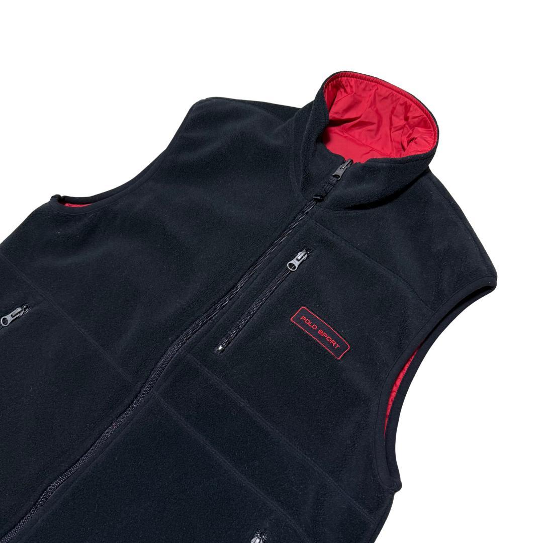 90s POLO SPORT リバーシブル フリースベスト M