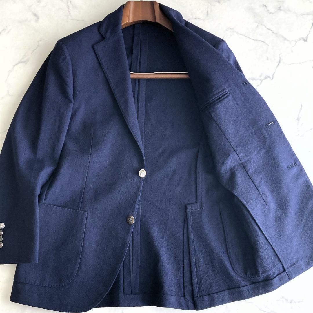 サイズ４６【美品】ラルディーニ 銀ボタン ホップサックジャケット ネイビー春夏