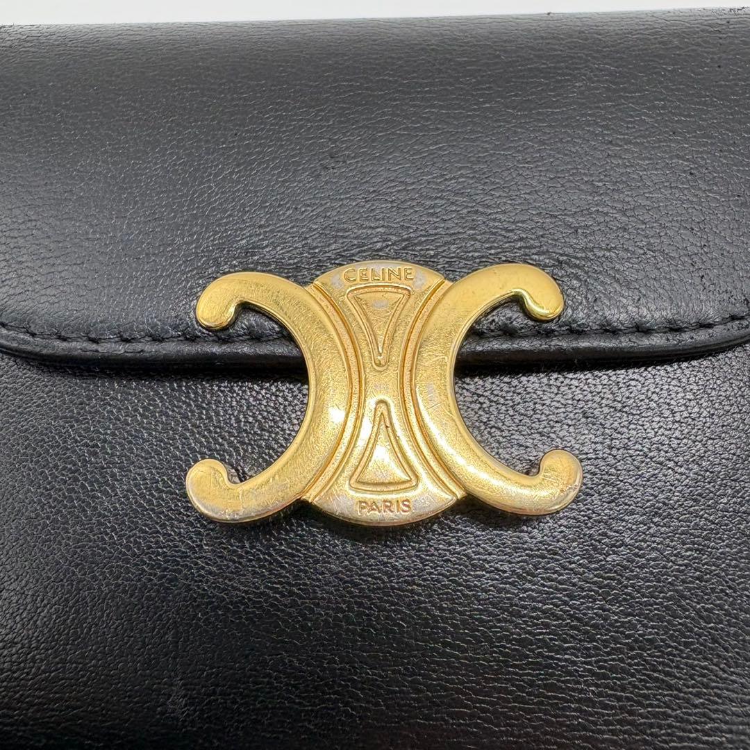 美品☆CELINE☆セリーヌ☆トリオンフ☆カーフスキン☆三つ折り☆財布☆ミニ財布