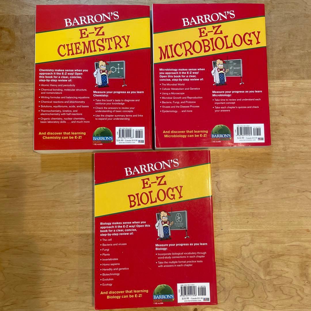 E-Z BIOLOGY MICROBIOLOGY CHEMISTRY ３冊セット