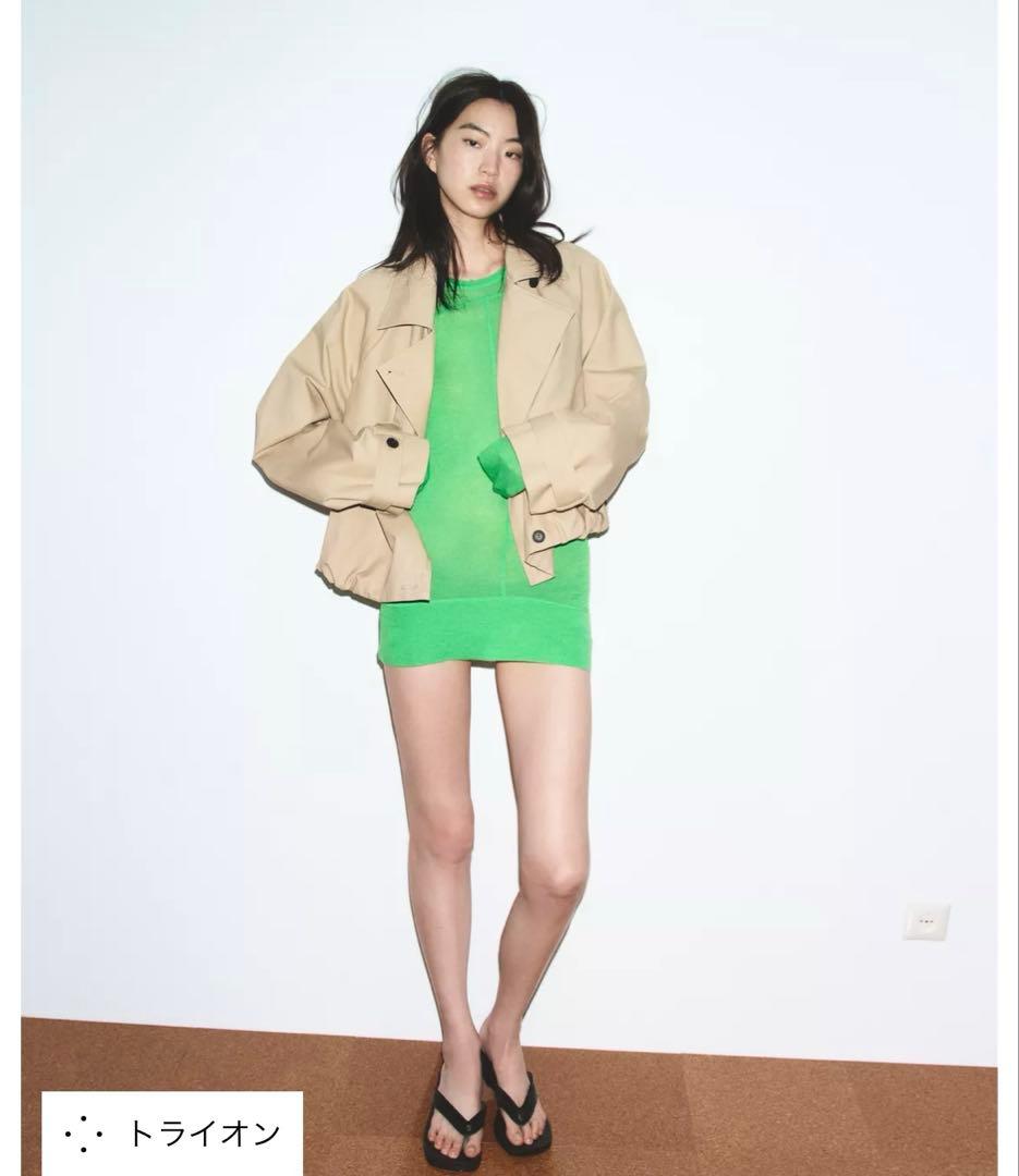 み*ほ様 タグ付き新品★ZARAのショートバルーントレンチコート★Mサイズ★コム