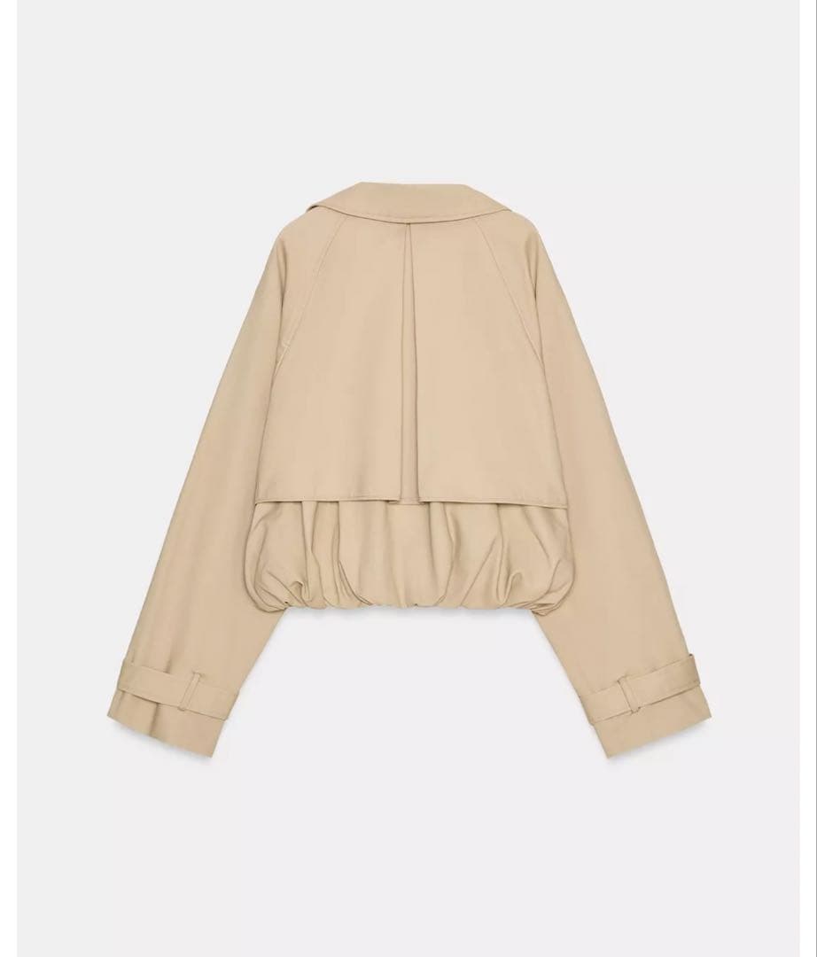み*ほ様 タグ付き新品★ZARAのショートバルーントレンチコート★Mサイズ★コム