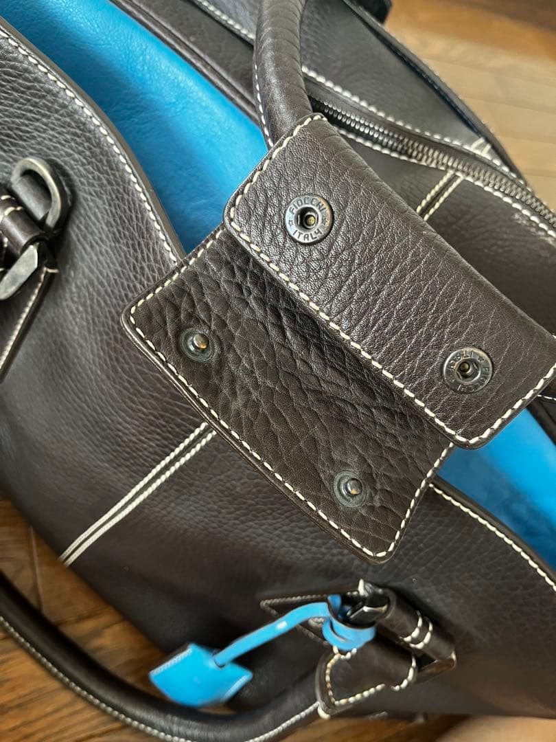 TOD'S ボストンバッグ 黒/青 レザー
