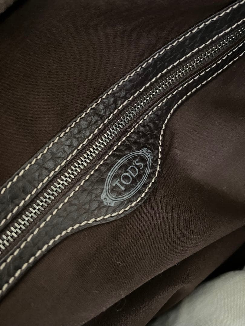 TOD'S ボストンバッグ 黒/青 レザー