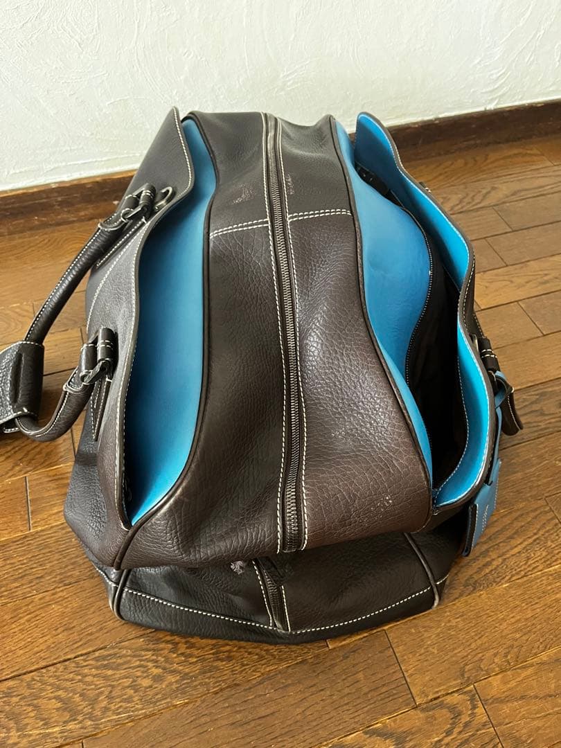 TOD'S ボストンバッグ 黒/青 レザー