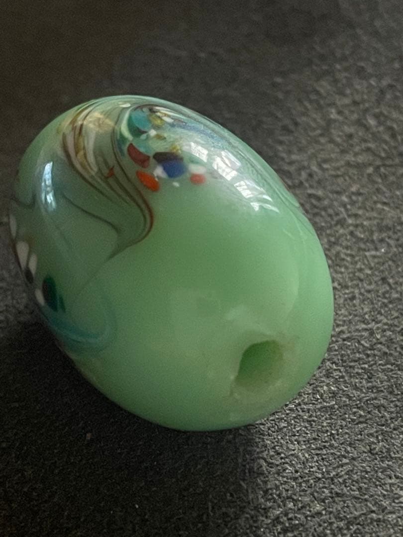 時代物　江戸とんぼ玉　 アイヌ玉　緒締め根付
