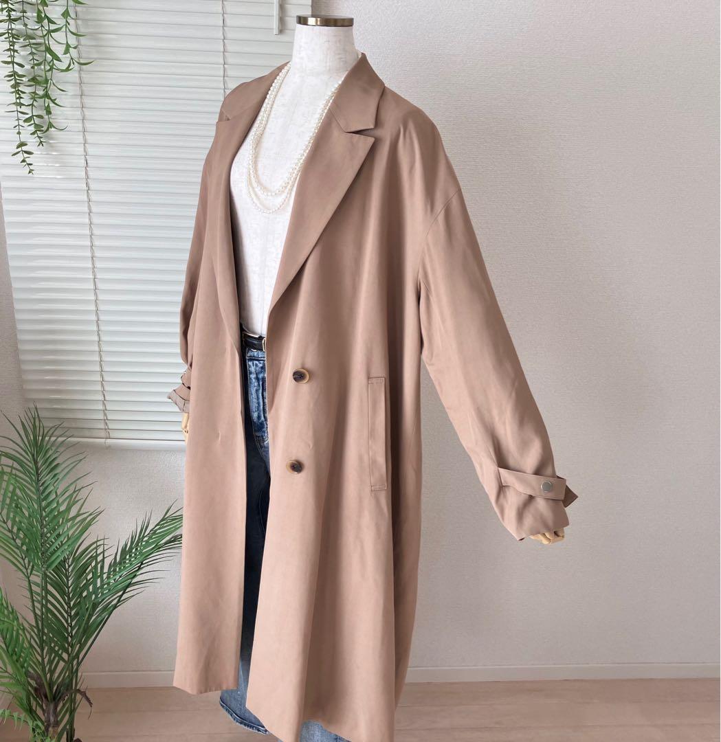 【美品】【2024SS】L'ESSAGE ビスコースツイルロングコート トレンチ