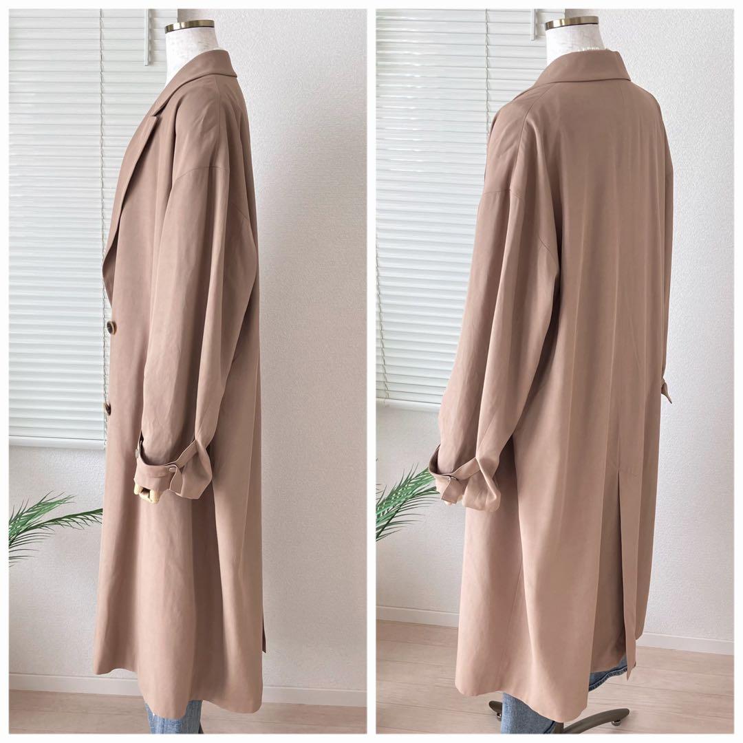 【美品】【2024SS】L'ESSAGE ビスコースツイルロングコート トレンチ