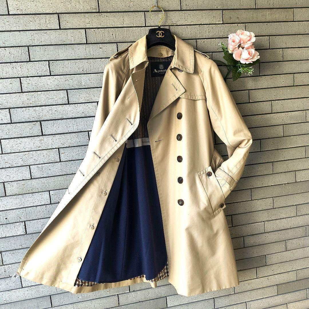 ❤Fu-San【アクアスキュータム】✨美品　トレンチコート　ハウスチェック