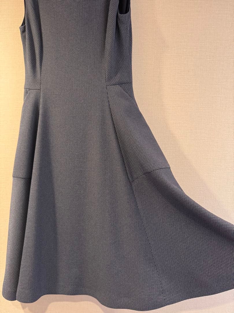 FOXEYフォクシー完売品38白襟千鳥柄洗えるワンピース /クリーニング済み