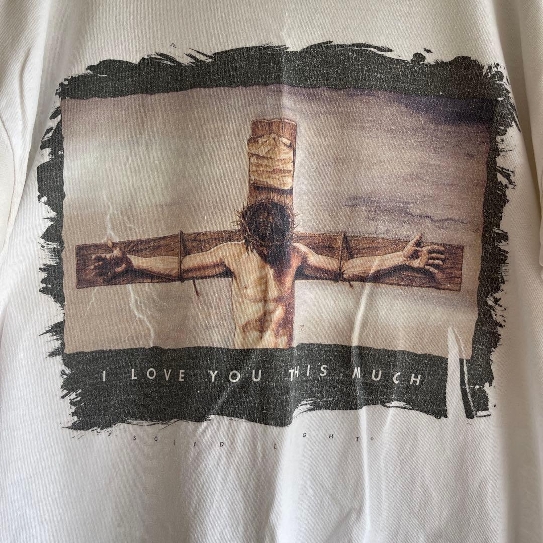 希少90sヴィンテージ キリスト十字架Tシャツ