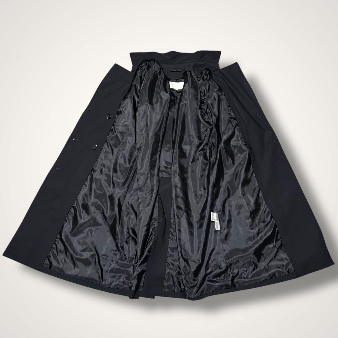 美品✨毛皮ファー ロングトレンチ コート 38 黒 卒業式 入学式 春 秋 冬