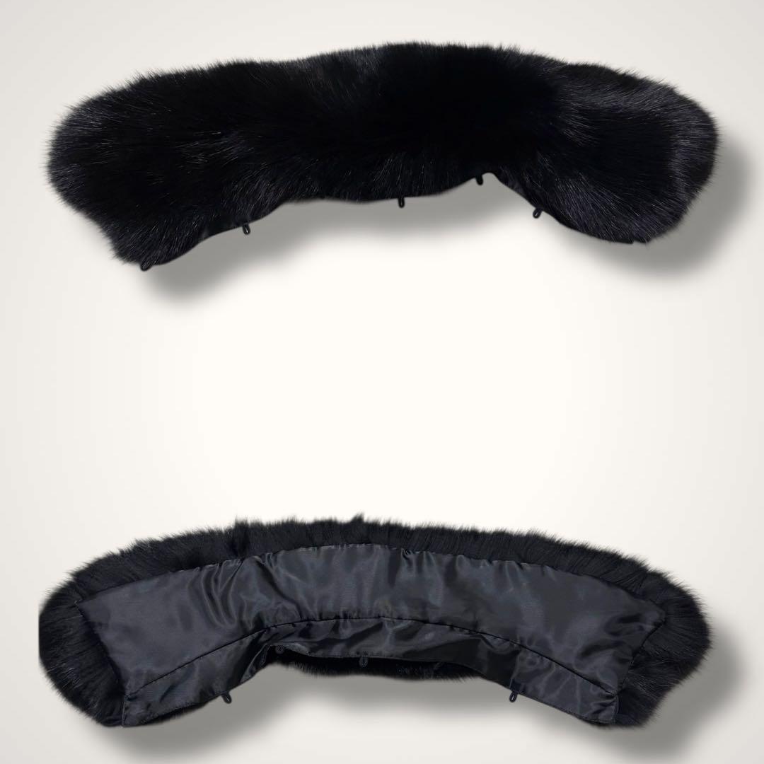 美品✨毛皮ファー ロングトレンチ コート 38 黒 卒業式 入学式 春 秋 冬