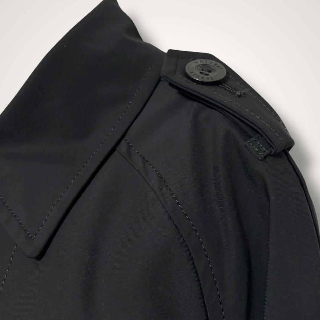 美品✨毛皮ファー ロングトレンチ コート 38 黒 卒業式 入学式 春 秋 冬