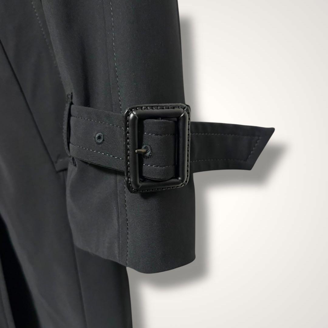 美品✨毛皮ファー ロングトレンチ コート 38 黒 卒業式 入学式 春 秋 冬