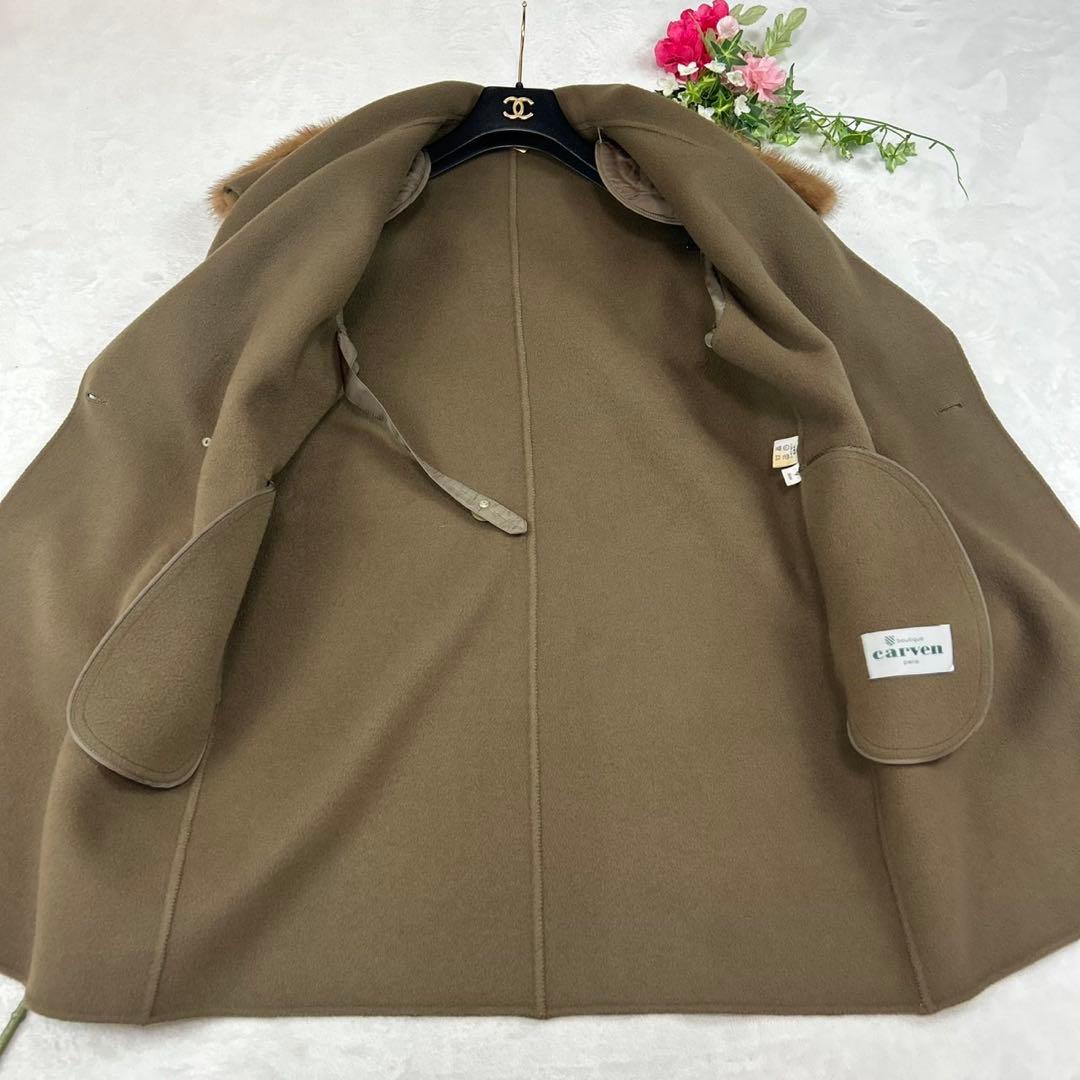 K337 M カルヴェン ミンクファー ロングコート ブラウン レディース