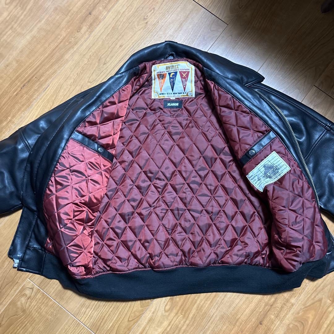 AVIREX ブラック レザージャケット XLARGE