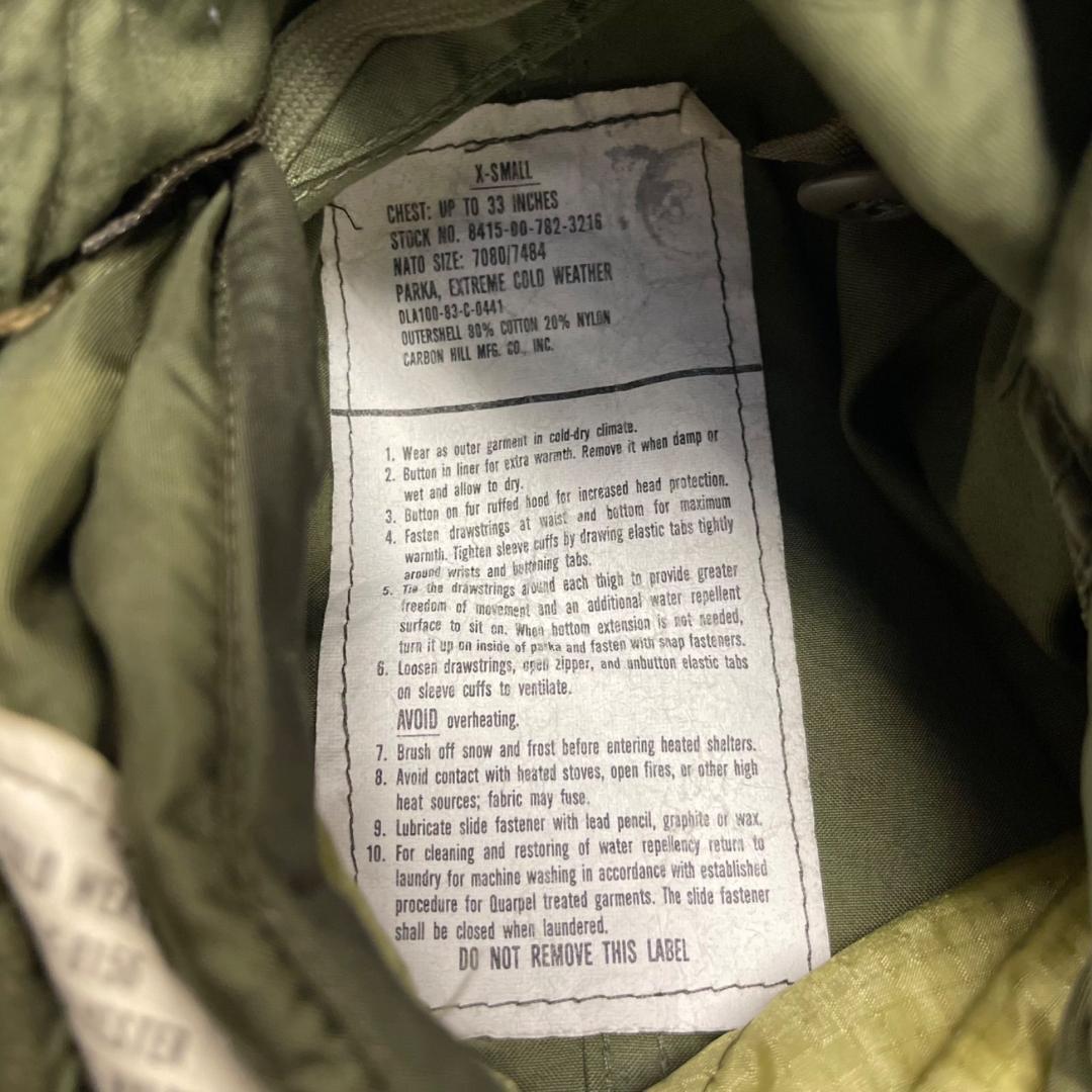 US.Army 米軍実物 M-65 Fishtail Parka S