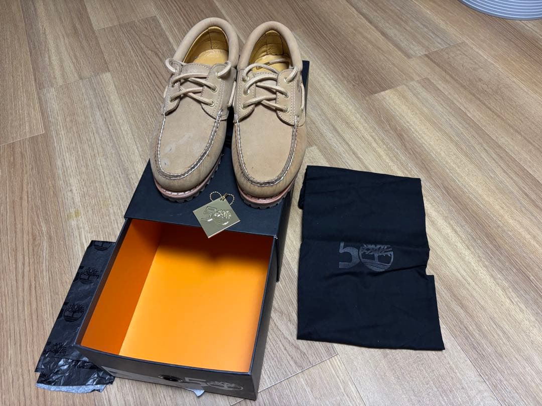 Timberland スリーアイ ボートシューズ ライトベージュ 50周年モデル