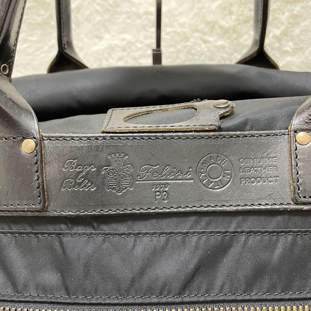 【美品】 felisi フェリージ ボストンバッグ ナイロン レザー P3