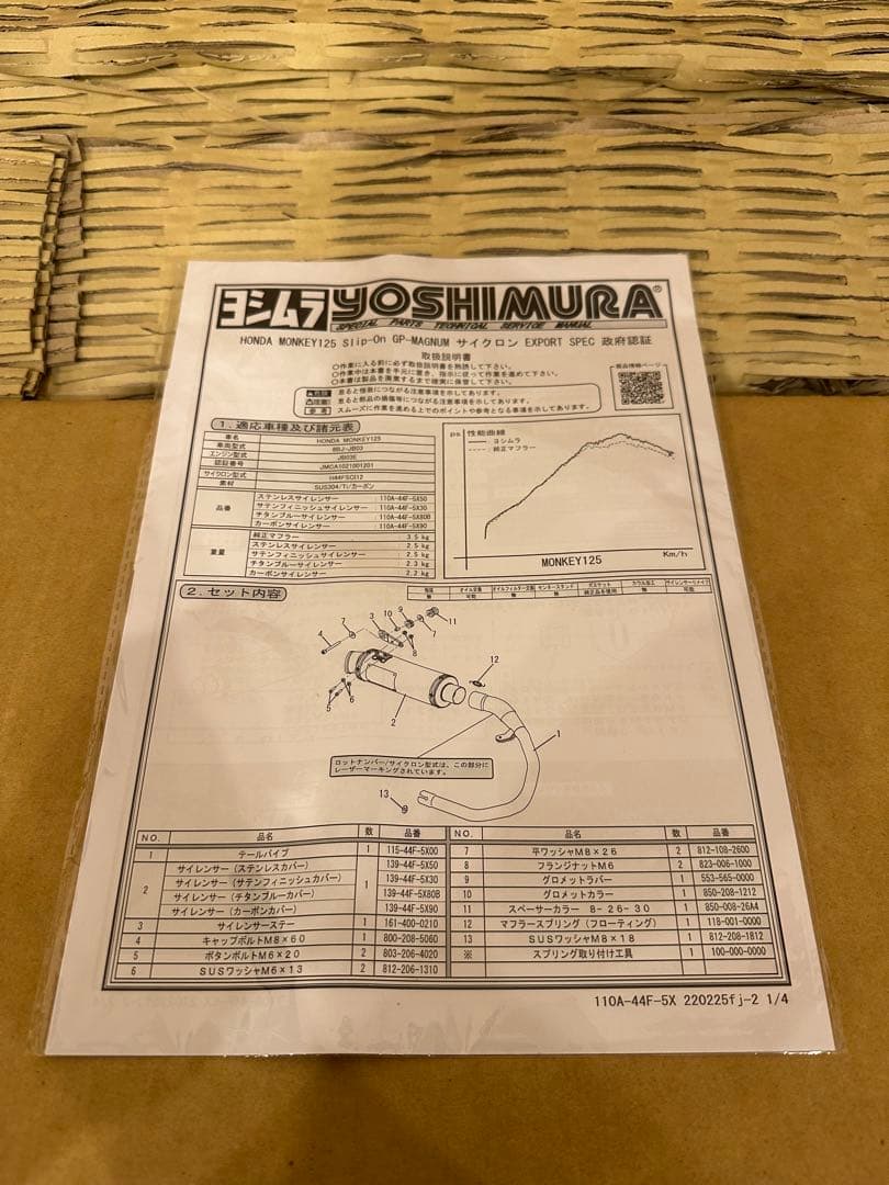 セール中【新品未使用】モンキー125ヨシムラマフラーGP-MAGNUMサイクロン