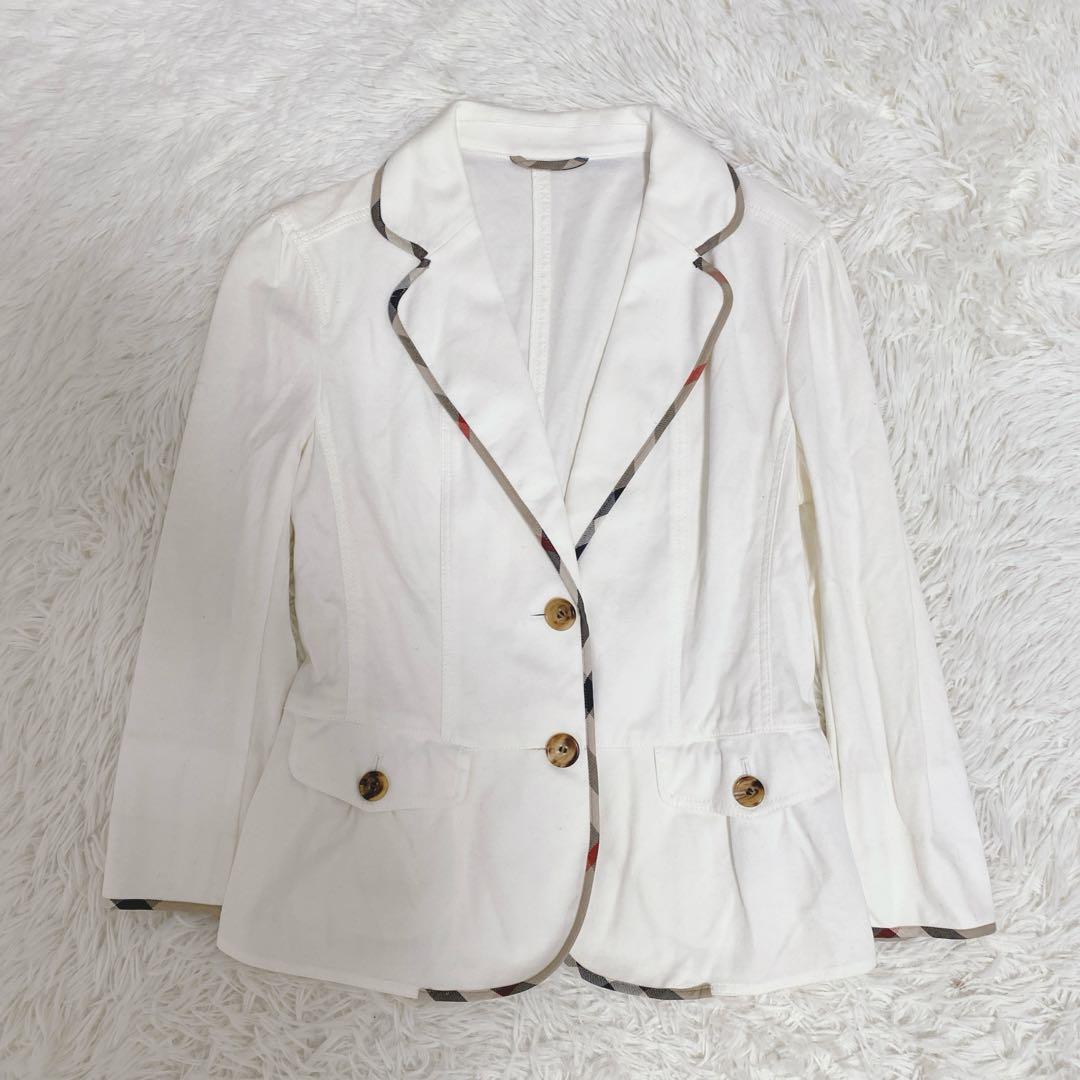 BURBERRY テーラードジャケット コットン ノバチェック切り替え 42