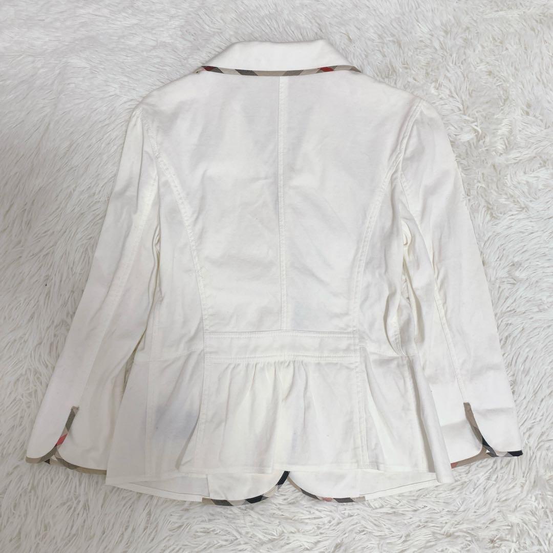 BURBERRY テーラードジャケット コットン ノバチェック切り替え 42