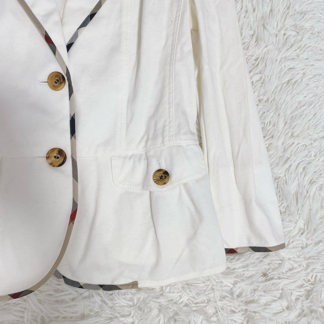 BURBERRY テーラードジャケット コットン ノバチェック切り替え 42