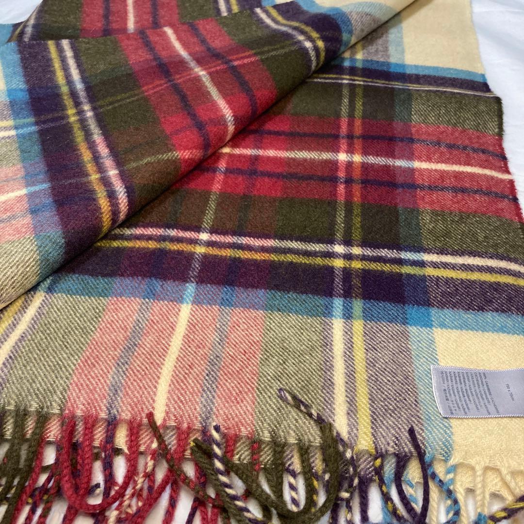 専用 新品 ジョンストンズ カシミヤ100％ 大判ストール チェック 国内正規品