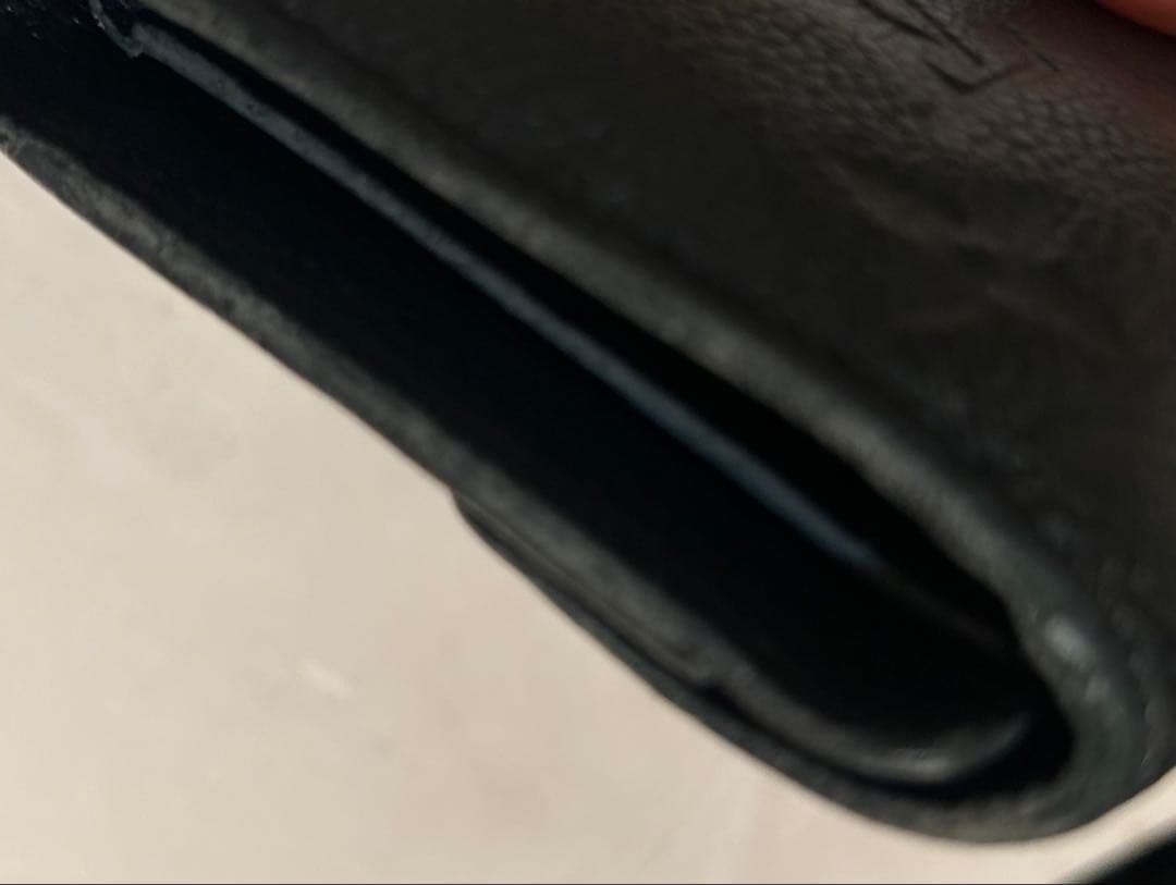 Louis Vuitton アンプラント キュリユーズ　黒　レザー三つ折り財布