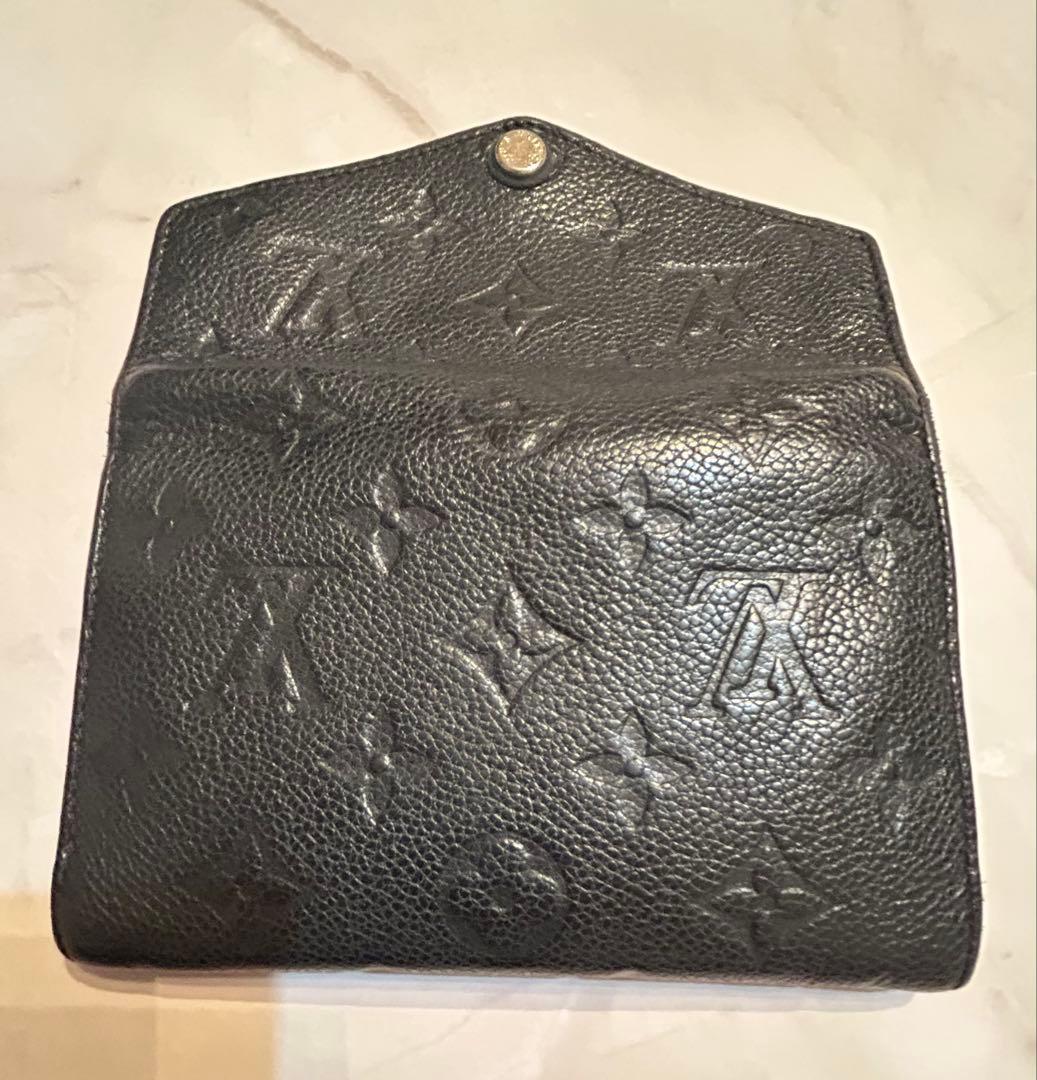 Louis Vuitton アンプラント キュリユーズ　黒　レザー三つ折り財布