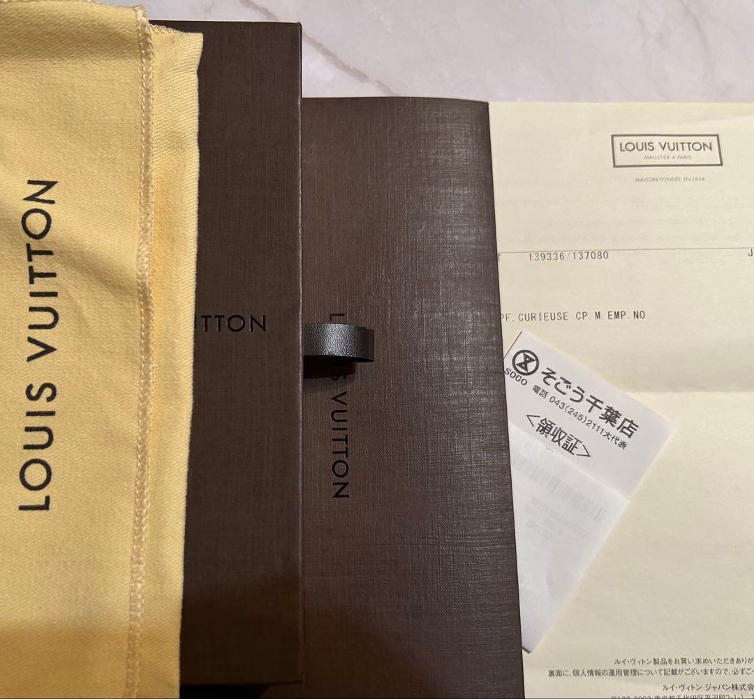 Louis Vuitton アンプラント キュリユーズ　黒　レザー三つ折り財布
