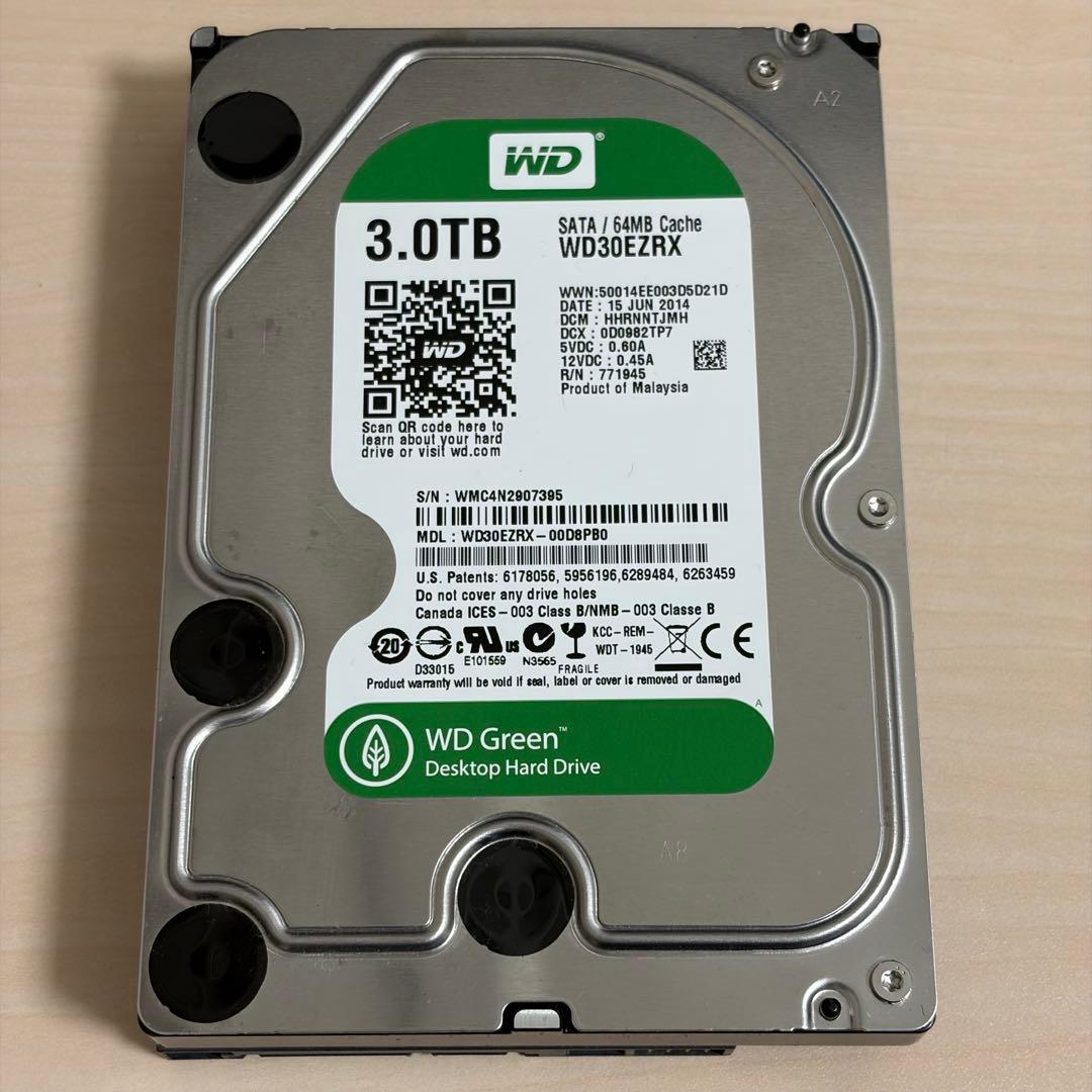 3.5インチHDD 4台セット　3TB×3台、2TB×1台　合計11TB
