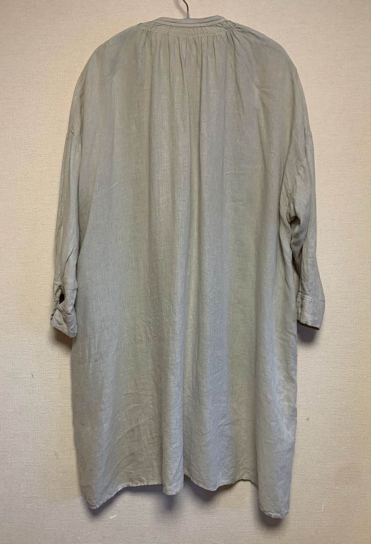 nest robe　シャツ　リネン　ワンピース　ノーカラー　チュニック