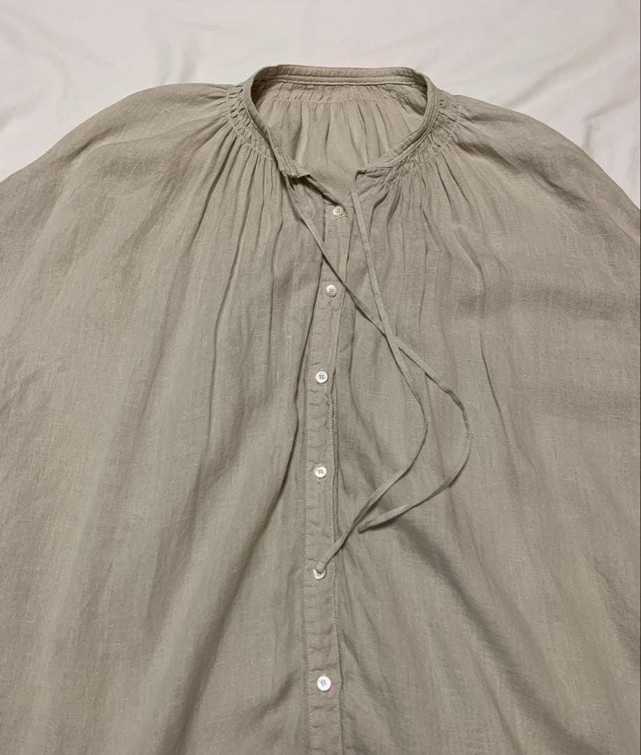 nest robe　シャツ　リネン　ワンピース　ノーカラー　チュニック