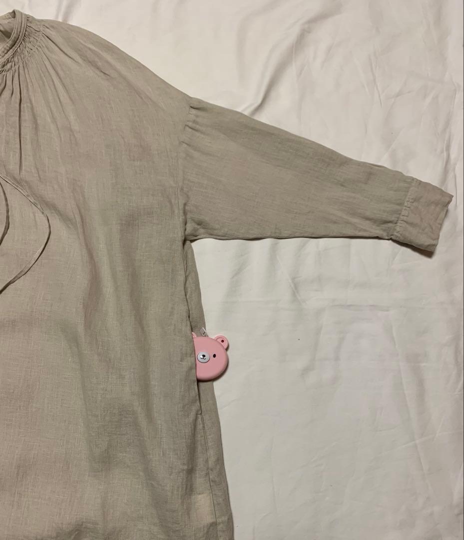 nest robe　シャツ　リネン　ワンピース　ノーカラー　チュニック