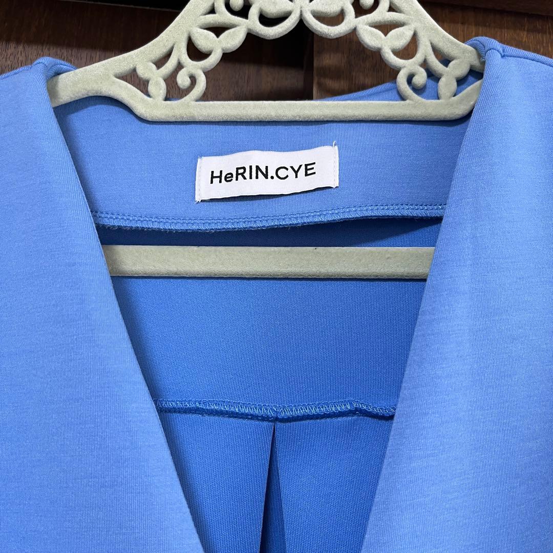 HeRIN.CYE Feels V-neck Cardigan 青　ブルー