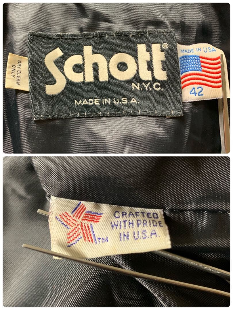 美品■schott ダッフルコート ブラック 42