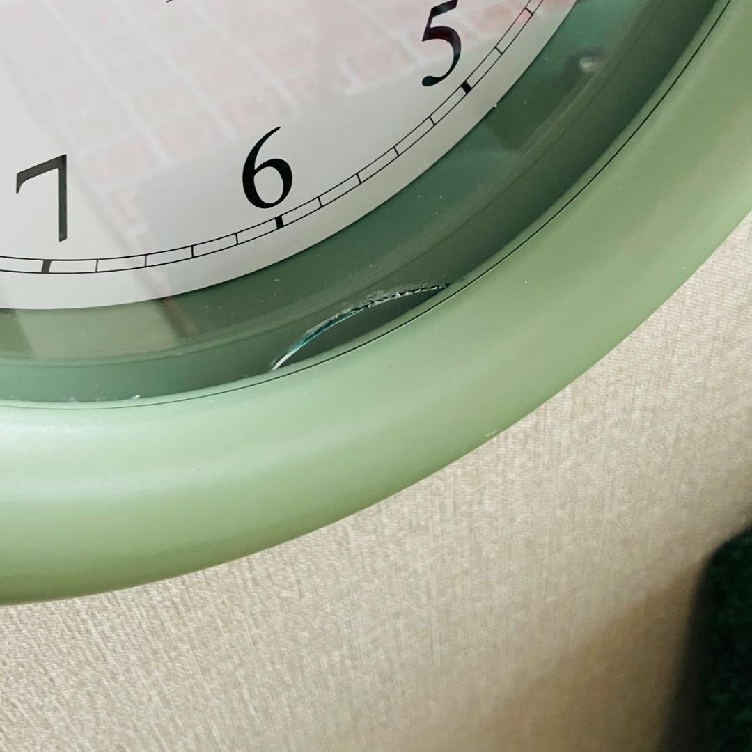 【訳あり】ALESSI キッチンクロック 壁掛け時計 オリーブグリーン